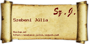 Szebeni Júlia névjegykártya