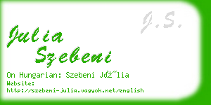 julia szebeni business card